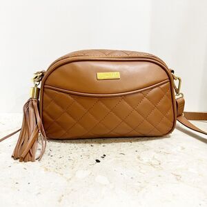 Joy & Iman Brown Quilted Crossbody Bag